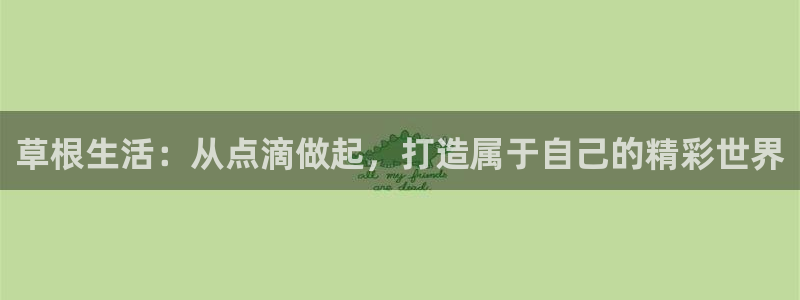 新宝gg娱乐：草根生活：从点滴做起，打造属于自己的精彩世界